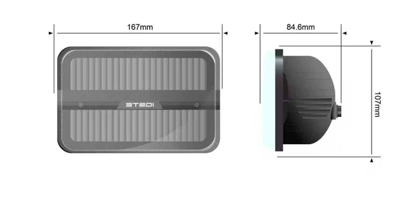 STEDI Rectangle 6x4 Inch - Black (5700K)